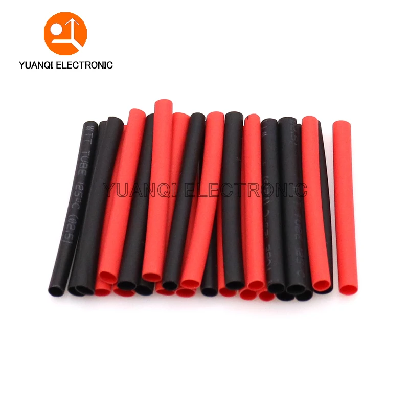 127 Chiếc Nhiệt Ống Dây Thu Nhỏ Bọc Ống Kết Nối Dây Dán Bảo Vệ Cáp Đỏ Đen Chống Nước Co 2:1