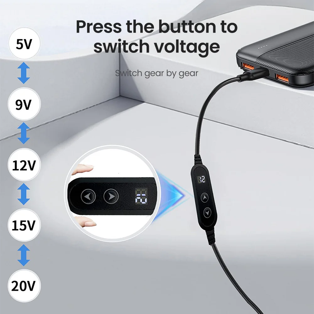 USB C zu DC Power Boost Kabel Typ C zu DC Schnelle Lade 5V zu 12V Boost Konverter Kabel Adapter für Wireless Router TV BOX