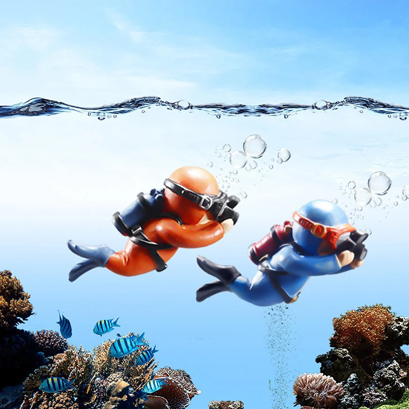 Floating Diver Aquarium Ornament - Realistic Submarine Diver Decoration for Fish Tank, Adds Fun & Style to Your Aquatic Setup
