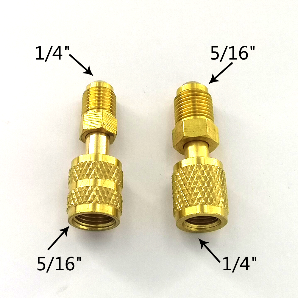 2x Vrouwelijke/Man 5/16 "SAE Mannelijke/Vrouwelijke 1/4" SAE Voor R410 R32 R22 Vloeibare Veiligheidsklep Airconditioning Koelmiddel Reparatie Fluoride