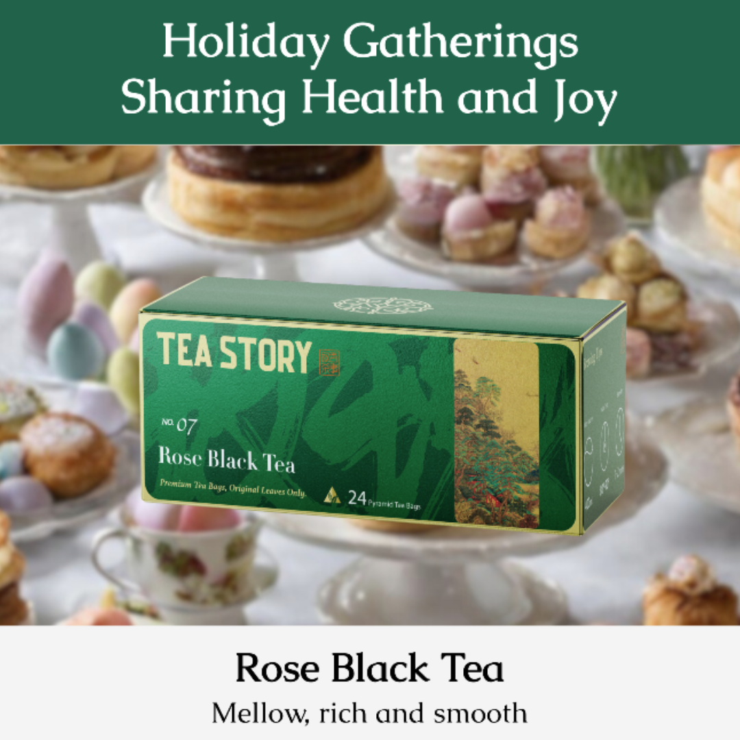 Tea Story Rose Black Tea [Evening Relax] ECOCERT Organic Loose Leaf, Floral Aroma 24Tea Bags x 2g