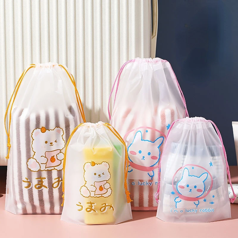 Transparent Drawstring Swimming Bags Beach Sea Gym Storage Bag Swimsuit Dry Bag Waterproof Outdoor Travel Portable PE Pouch