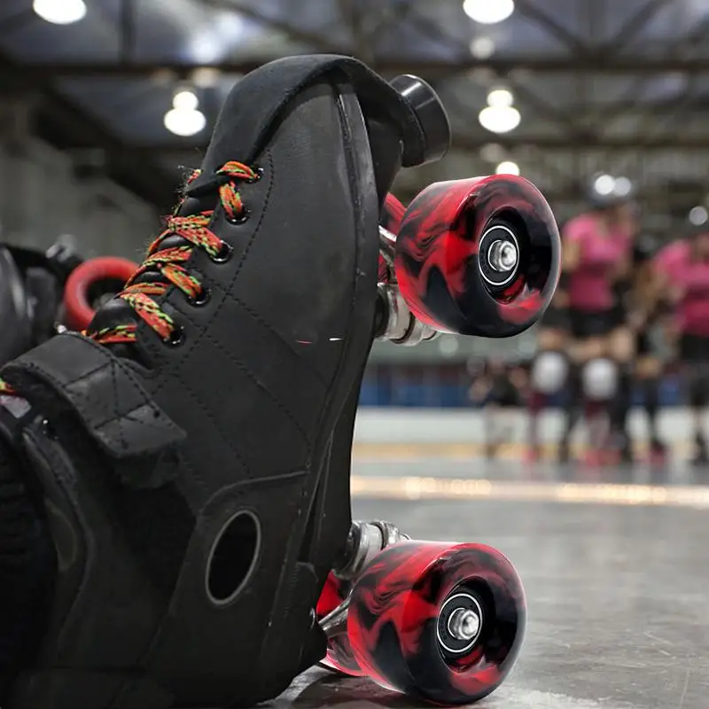 Rollschuh räder Indoor-Rollschuh rad mit Lager-Pu-Mischfarben rädern für Double-Skating-Quad-Skates drinnen/draußen