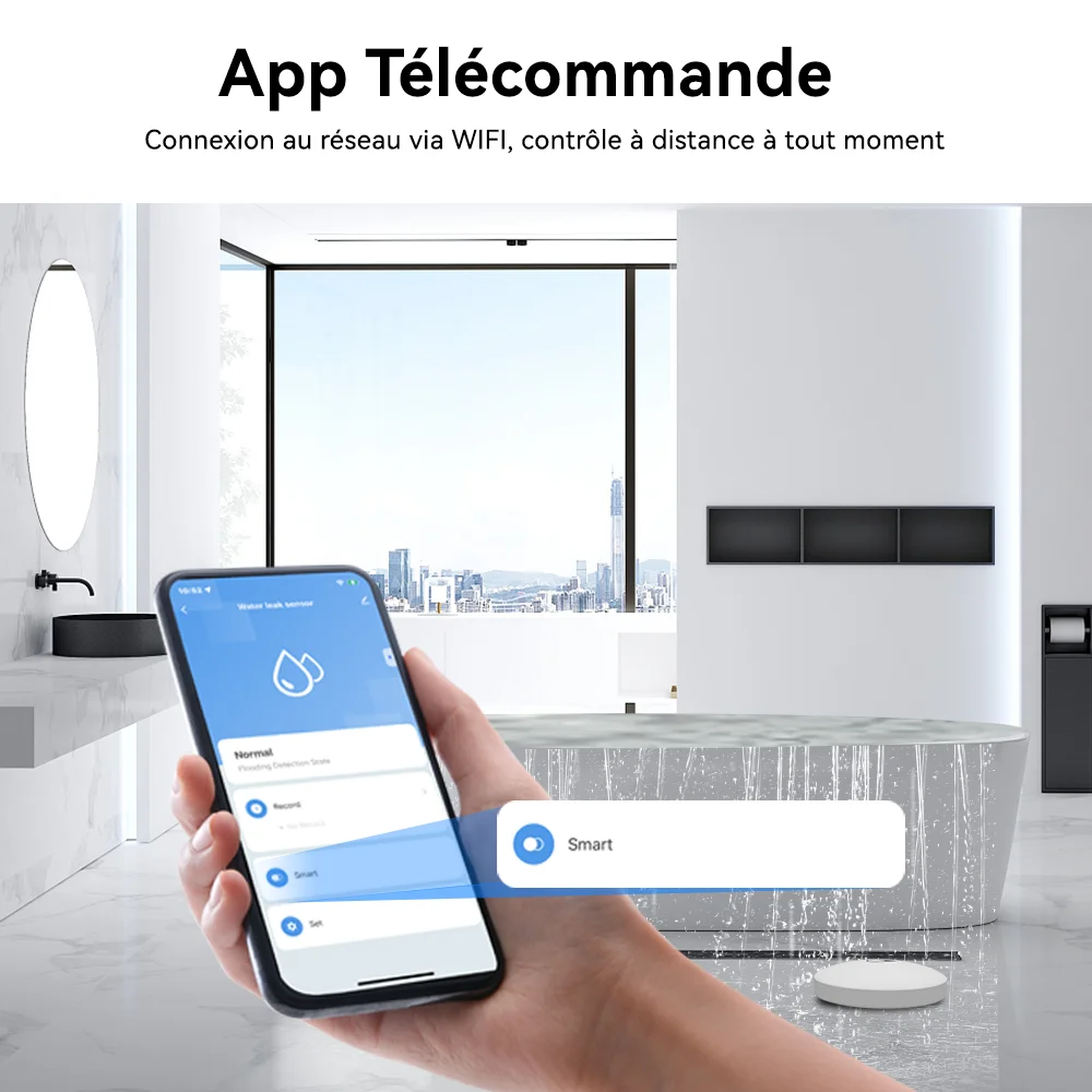 Meian ZigBee capteur de fuite d'eau capteur d'alarme de sécurité d'immersion Wifi détecteur de fuite d'eau alerte de débordement étanche maison intelligente