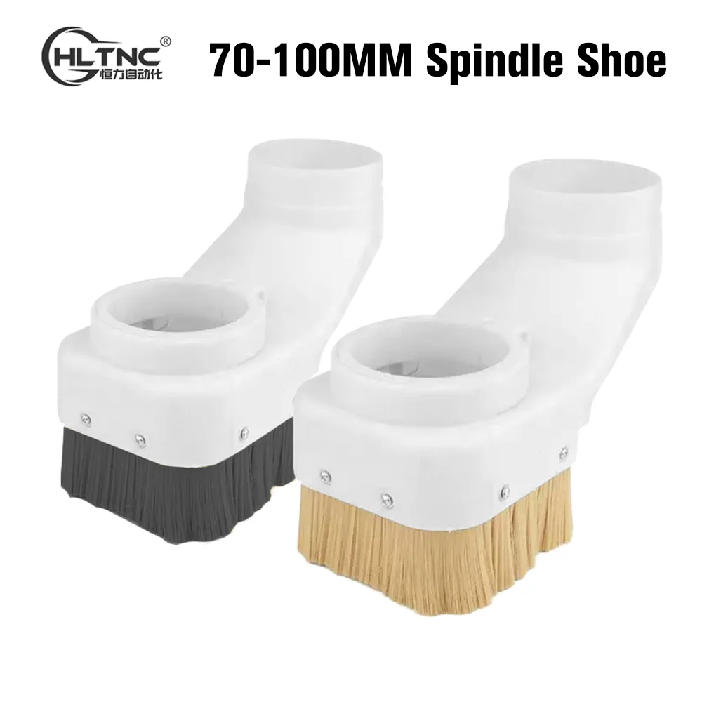 HLTNC 70/75/80/85/90/100mm husillo colector de zapatos de polvo cubierta limpiadora de maletero a prueba de polvo para máquina enrutadora grabadora de carpintería CNC