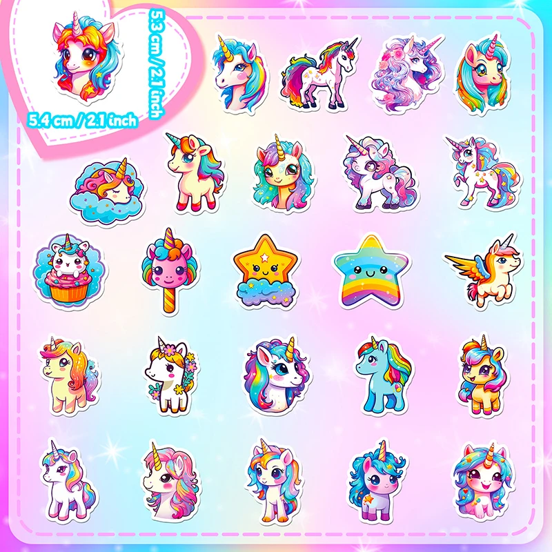 10/30/50PCS ยูนิคอร์นเที่ยวบิน PVC สติกเกอร์ความงามตกแต่ง Scrapbooking เด็กเกาหลีเครื่องเขียนอุปกรณ์โรงเรียนสําหรับเด็ก