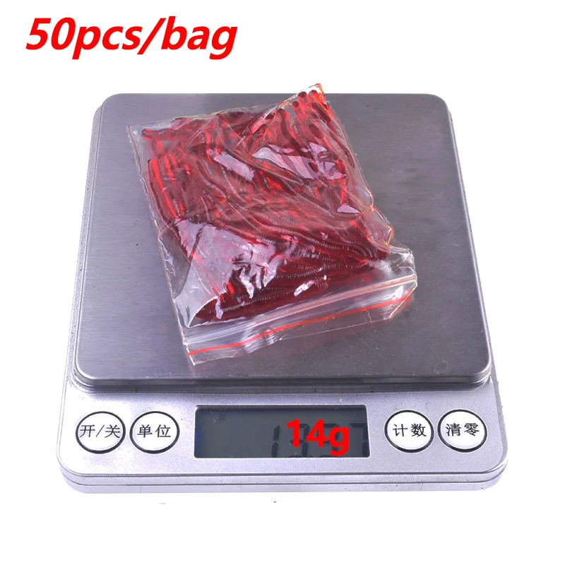 50 Hoặc 100 Chiếc Giun Đỏ Mềm Dụ Sống Động Như Thật Giun Đất Mùi Cá Dẻo Silicone Mồi Nhân Tạo Tôm Phụ Gia Cá Chép Câu Cá Bass giải Quyết