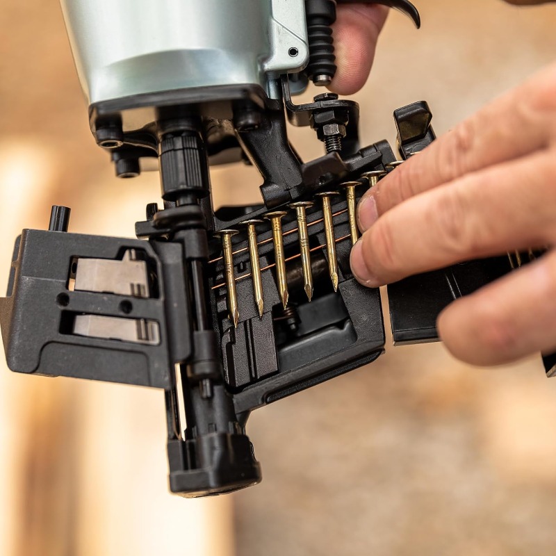 Pneumatic Roofing Nailer + 18V Impact Driver Pro Bundle Kit, 1-3/4-Inch Coil Roofing Nailer with BONUS