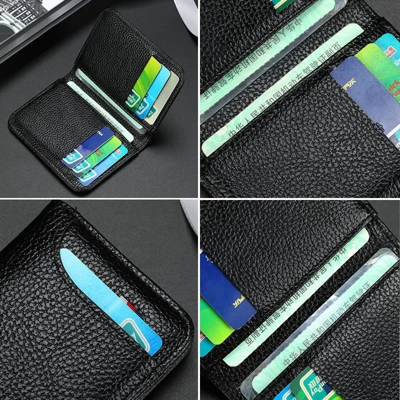 Men Wallet Portable Super Slim Soft Wallet PU Leather Mini Credit Card Wallet Purse Card Holders Vintage Bi-fold Wallet for Men