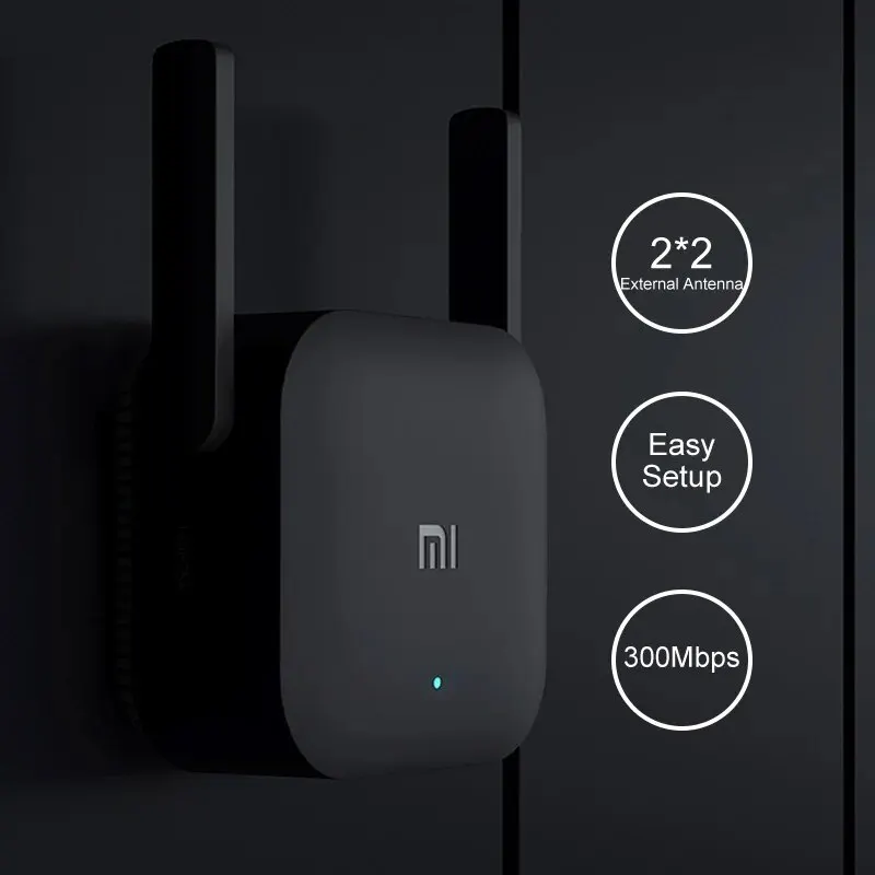 Novo Original Xiaomi Amplificador Wifi Pro 300M 2.4G Repetidor Expansor de Rede Range Extender Roteader Mi Router Wi-Fi Sem Fio