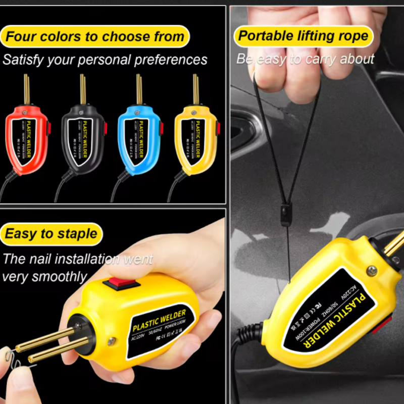 Kit di riparazione paraurti cucitrice a caldo strumento di riparazione paraurti automatico saldatore saldatore plastica pistola per saldatura plastica 200 pezzi