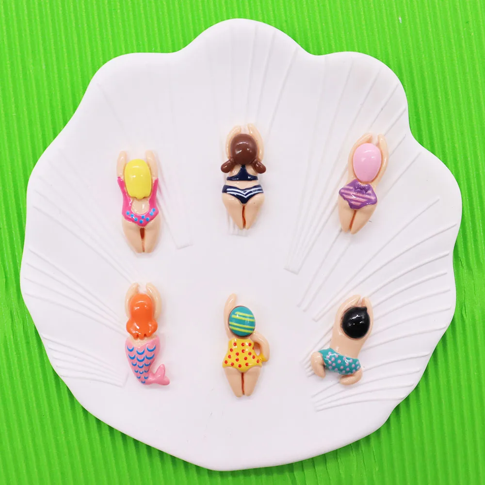 6 個水泳男の子女の子スポーツ樹脂靴装飾品 DIY 面白いブレスレットバックルチャームフィット誕生日プレゼント