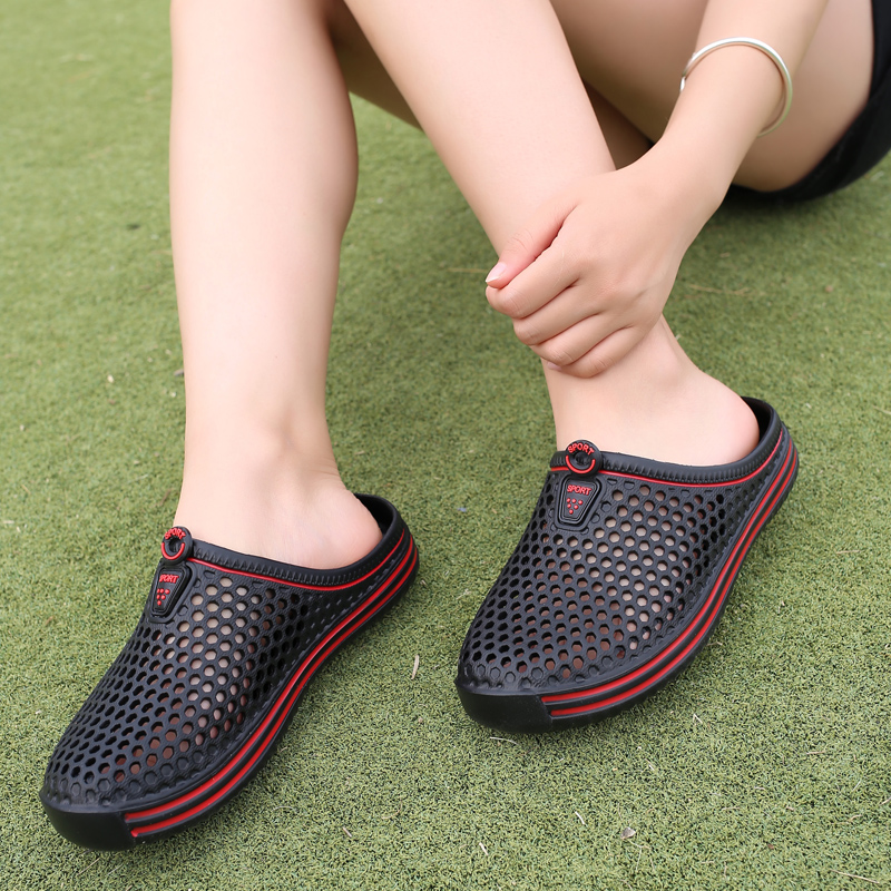Zapatillas de playa para hombre, chanclas informales huecas para exteriores, antideslizantes, talla 36-45