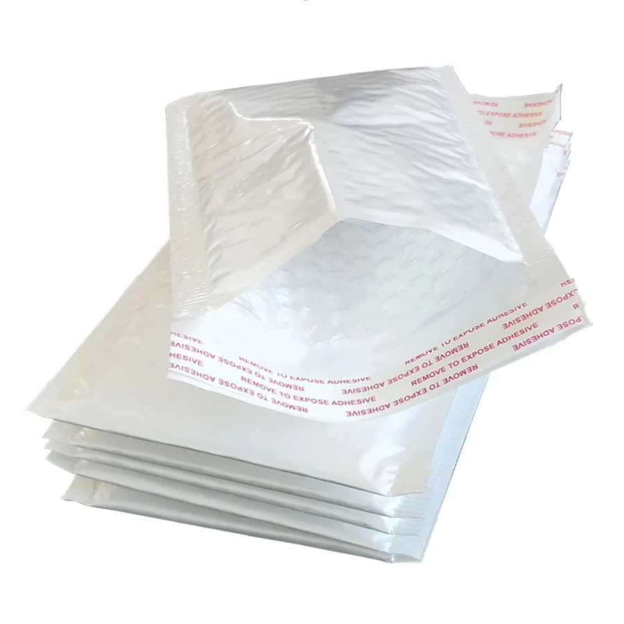 50pcs Pearlescent ฟิล์มกันน้ําถุงฟองบรรจุภัณฑ์ Express กระเป๋าโฟมสีขาว Self Seal Pack กระเป๋า ShippingbagThickened ซองจดหมาย
