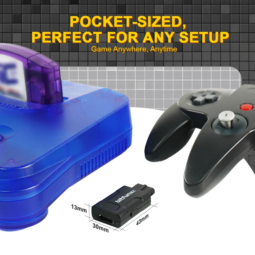 Bitfunx Mini 720P 1080P Adattatore HDMI 4:3/16:9 Composito S-Video automatico per console di gioco N64 SNES SFC NGC