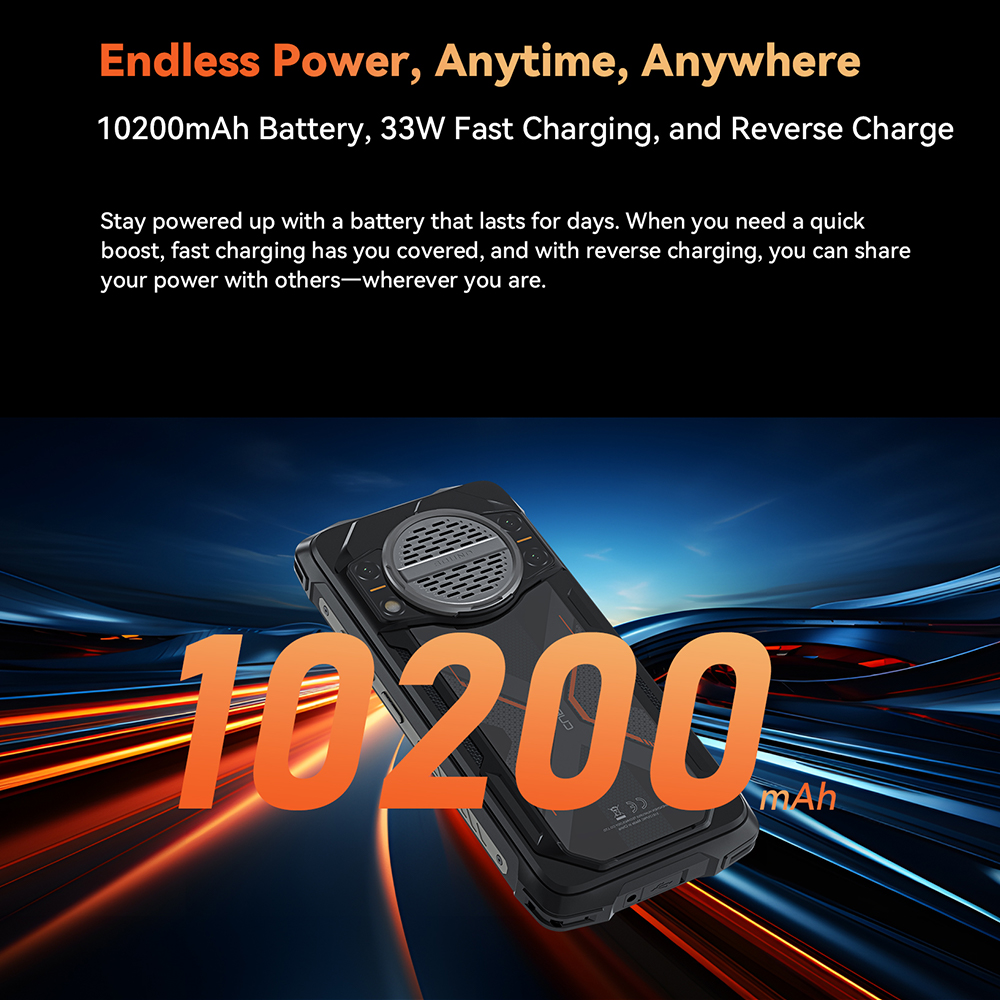 Cubot KingKong Power 3, Rugged Smartphone Android, 123dB Speaker, Helio G99,120Hz 6.72" Screen,Up to 24GB+256GB,10200mAh Battery