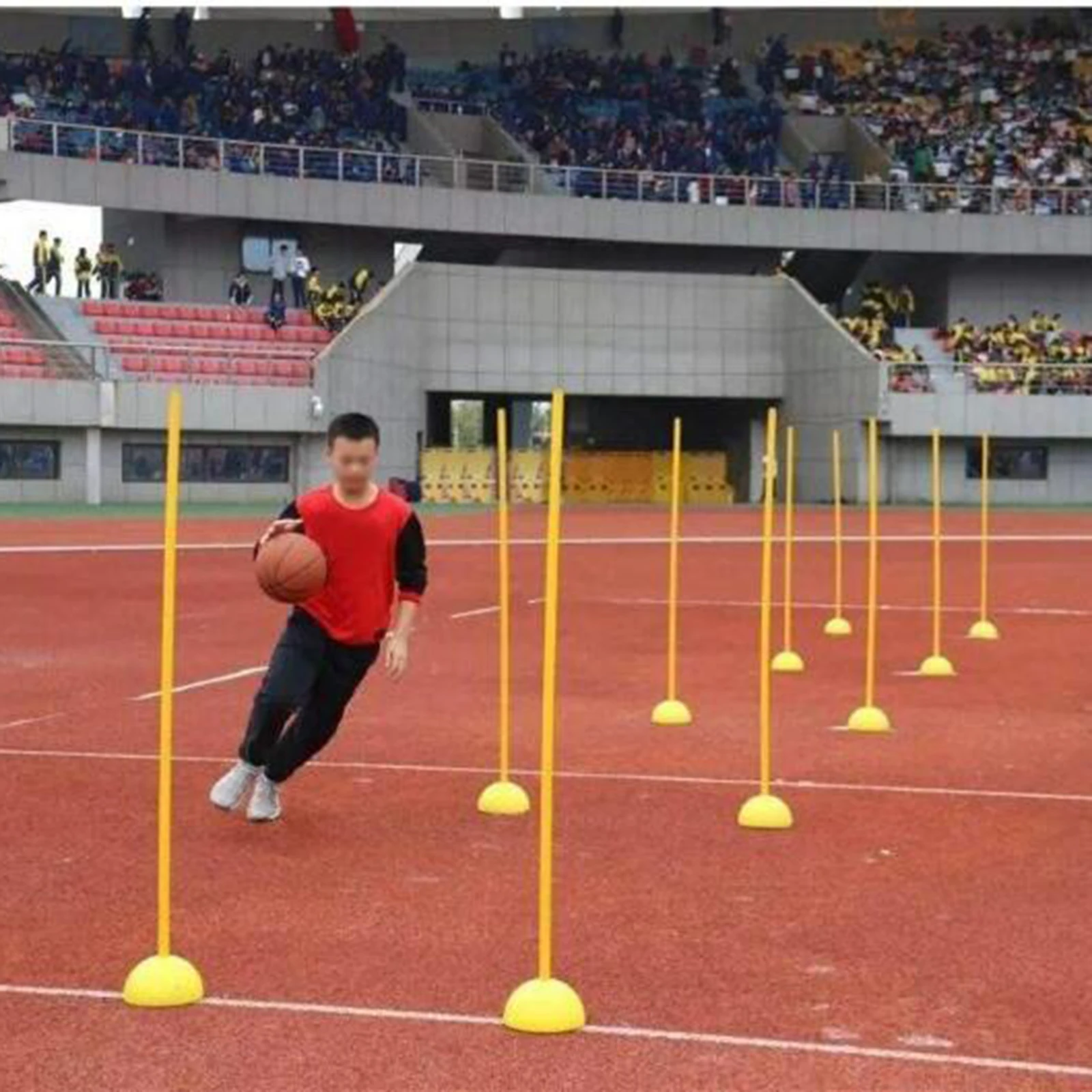 การฝึกอบรม MARKER ฟุตบอลป้าย POLE Agility MARKER DROP ทนฝ่าอุปสรรคบาร์สําหรับบาสเกตบอลฟุตบอลการฝึกอบรมกีฬากลางแจ้ง