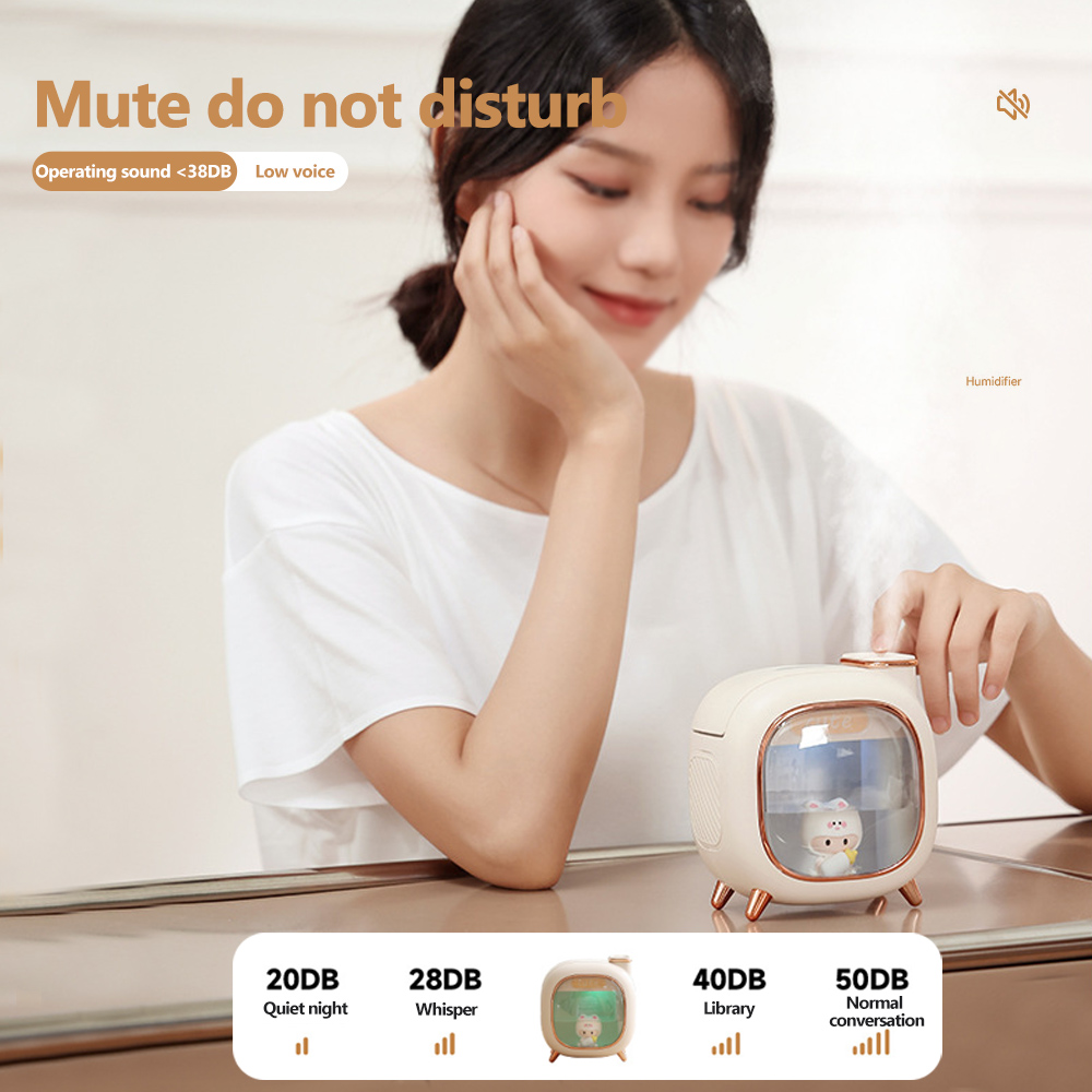 Ultrasonic Cartoon Air Humidifier 500ML Large Capacity Aroma Essential Oil Diffuser Cute Dolls USB Double Spray Colourful Lights