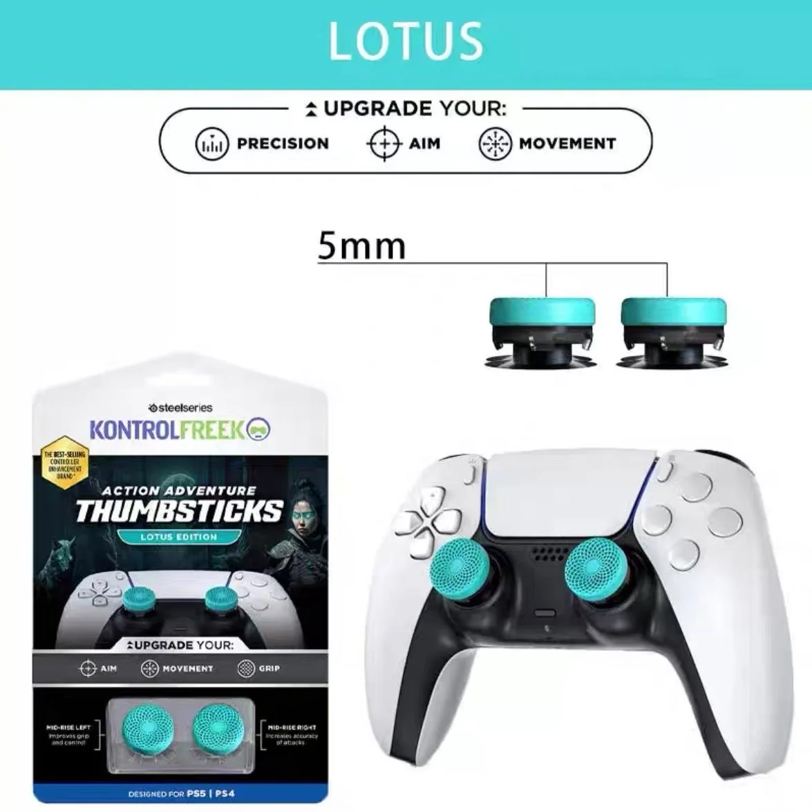 Freek Galaxy FPS dla Playstation PS4 High-Rise Analog Stick PS5 Joystick Controller Performance Command Stick Game Silikonowa nasadka