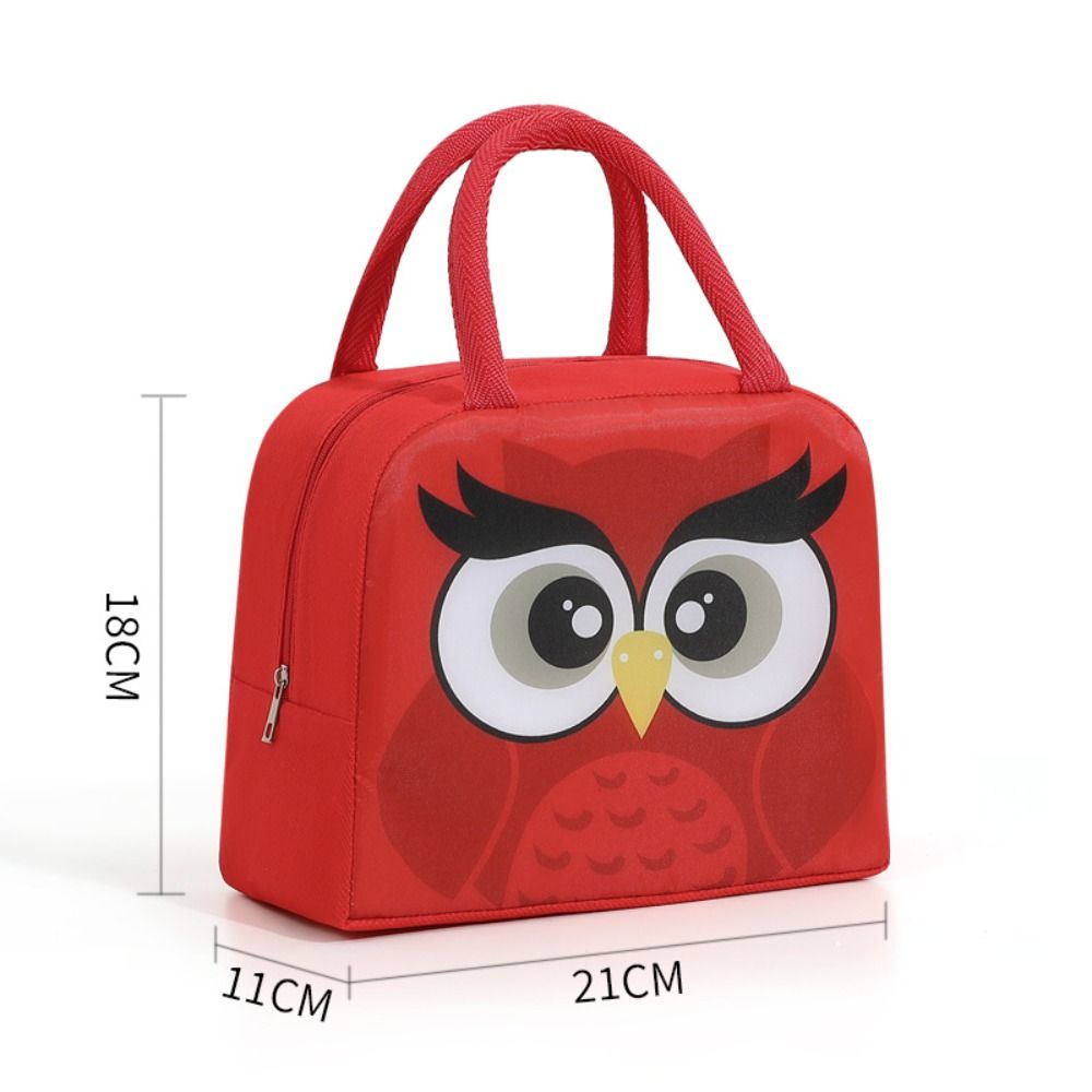 Lancheira portátil dos desenhos animados, Tecido não tecido, Acessórios de lancheira, Tote Food Cooler, Pequeno saco térmico