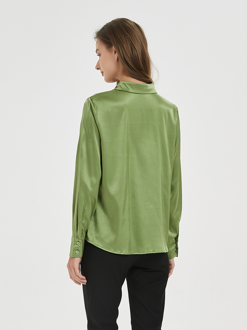 SuyaDream Người Phụ Nữ Chắc Chắn Áo Sơ Mi Thật 93% Lụa 7% Spandex Tay Dài Sang Trọng Blouses2022 Thu Xuân Nữ Công Sở Hàng Đầu