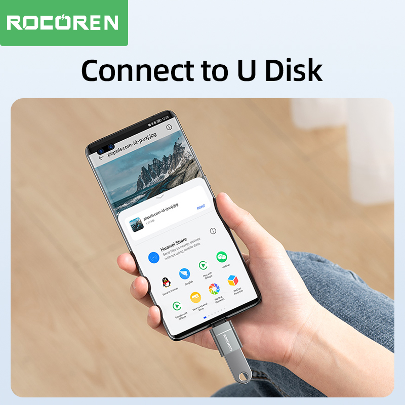 Rocoren OTG Adapter USB Type C Male To USB A 3.0 Female Converter For MacBook Samsung S22 S21 Android TypeC USBC OTG Connector