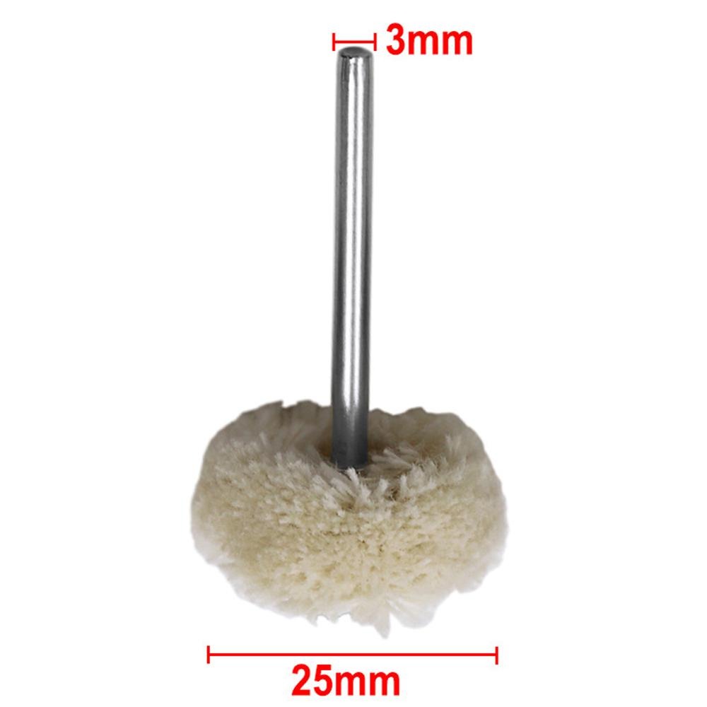 STONEGO 10PCS Wool Wheel Polishing Head with 3mm Shank for Buffing Polishing Jewelry Metals Rotary Tool Accessories