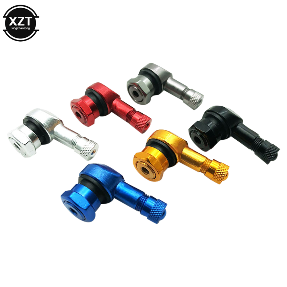 Válvula de aleación de aluminio para llanta de motocicleta, ángulo de 90 grados, vástagos de válvula sin cámara para llanta, piezas de rueda, 1 Uds.