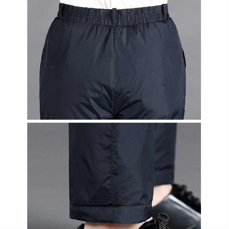 Pantalones gruesos de invierno para hombre, pantalones acolchados de algodón rectos cálidos a prueba de viento, ropa exterior con forro polar y cintura elástica
