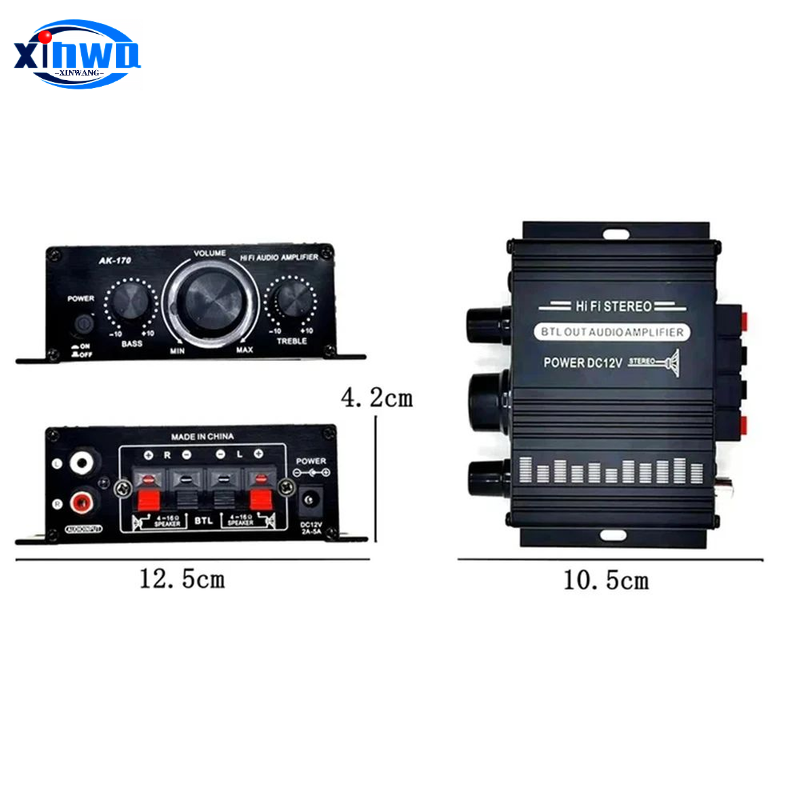 Ak170 lumière Mini amplificateur de puissance stéréo avec haut-parleur de 4 pouces Kit de bricolage vente Pinball Audio Arcade Machine de jeu Module lecteur Mp3