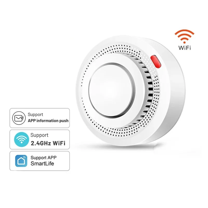 B24B Tuya Wifi Smoke Detector Smokehouse Combination Fire Alarm Home Security System Firefighter 1 Piece