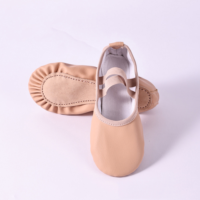 女性用セタPUレザーバレエスリッパ、女の子用プロダンサー、子供用ダンスシューズ