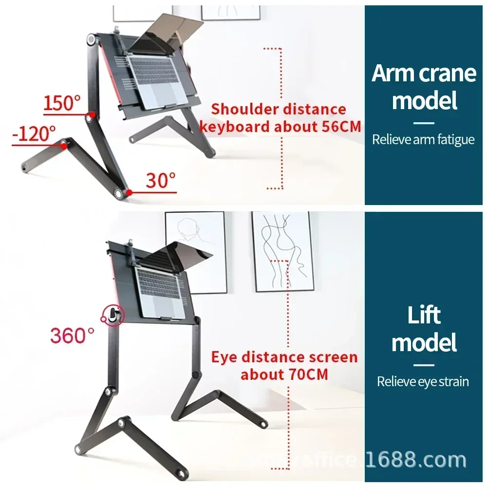 Mesa de computador portátil dobrável com altura ajustável para dormir na cama, jogos, estudo e leitura, suporte de mesa para laptop, bancada de trabalho preguiçosa