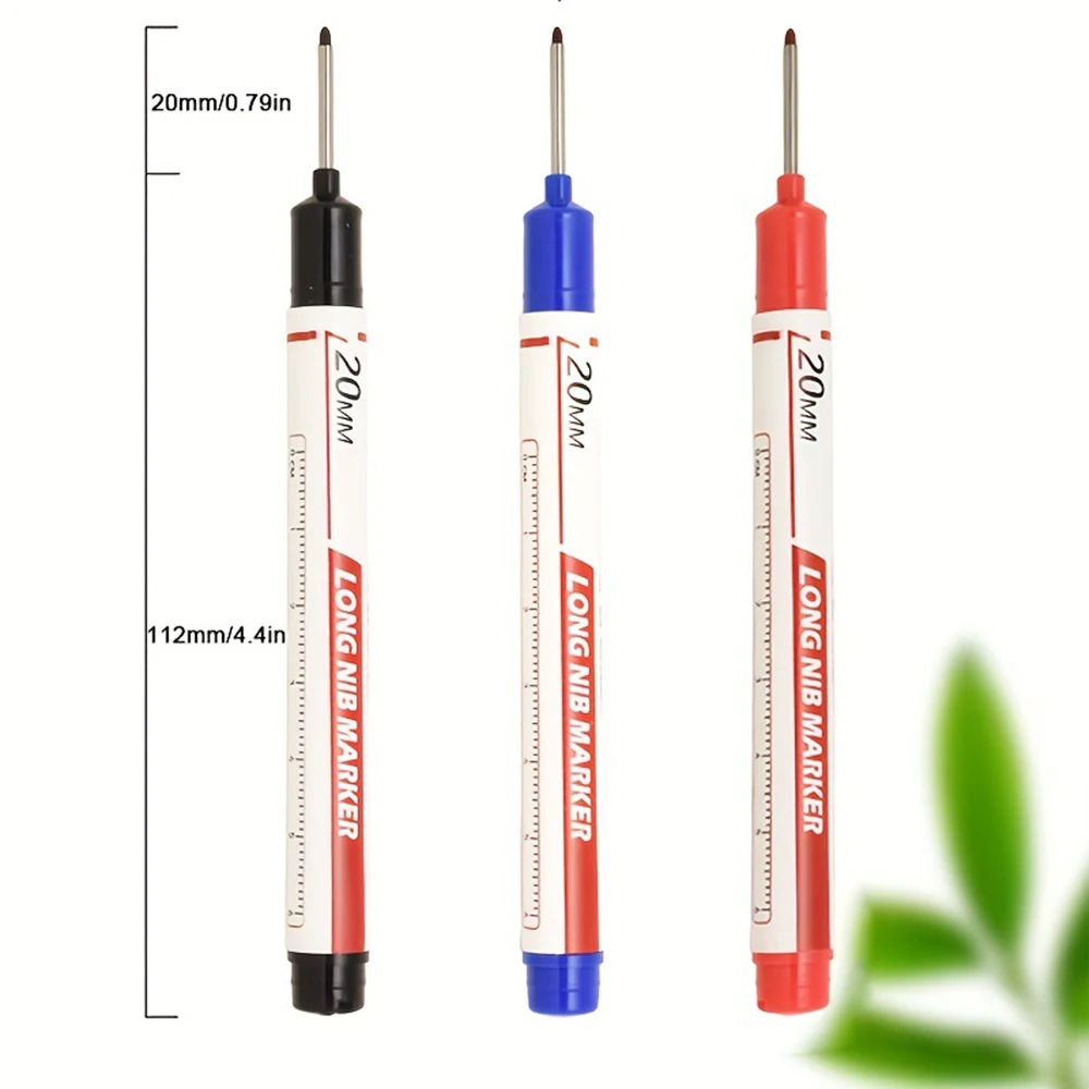 10 ชิ้น/เซ็ตอเนกประสงค์ 20 มม.หลุมลึกยาว Nib HEAD MARKER สําหรับโลหะ Perforating ปากกากันน้ําห้องน้ําไม้ตกแต่งเครื่องมือ