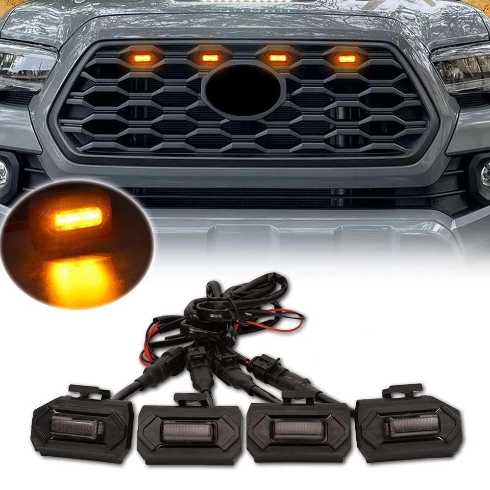 4 Đèn LED Trước Nướng Đèn Cho Xe Toyota Tacoma Raptor TRD Tắt Đường Thể Thao 2020 2021 Bên Ngoài Nướng Đèn, ánh Sáng Vàng