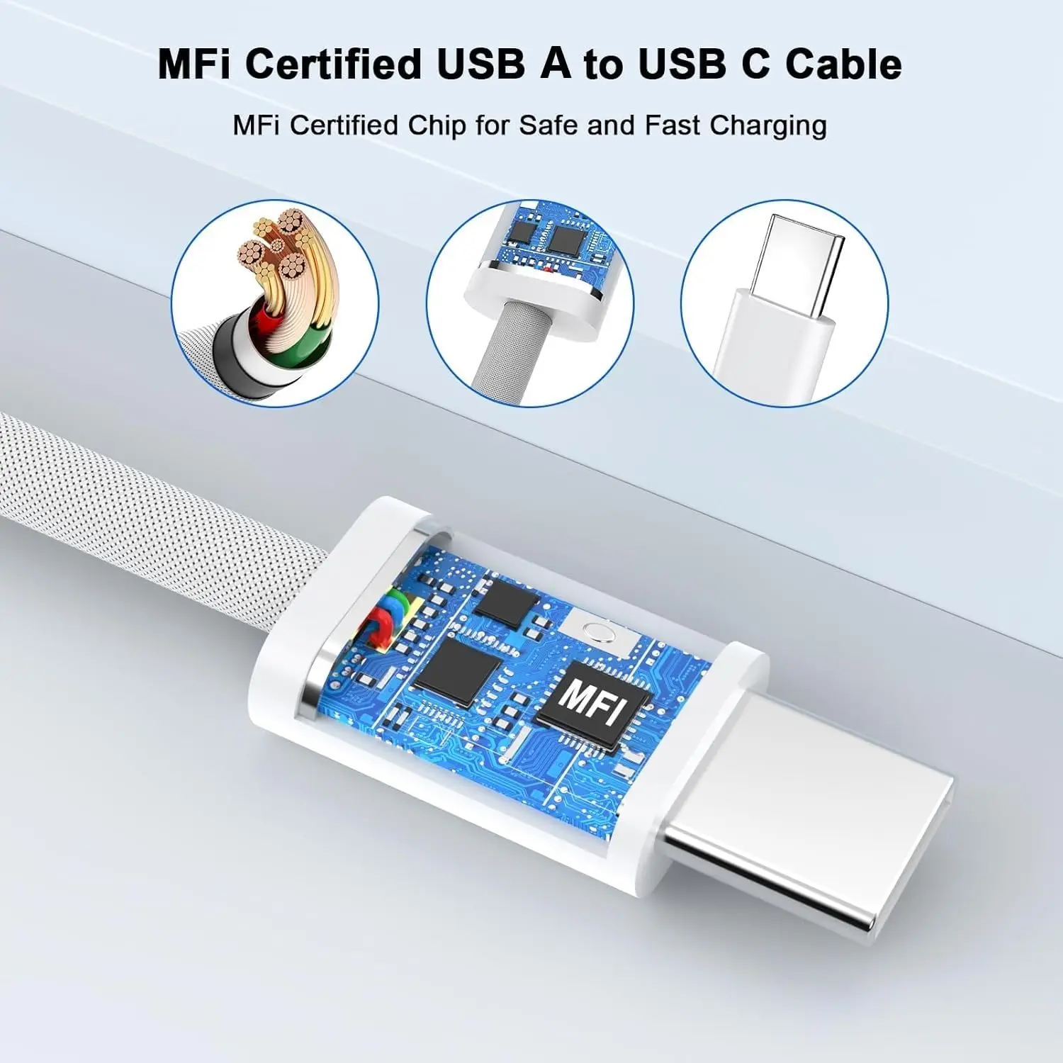 Cable de carga rápida Original PD USB a USB-C de 60W para Apple iPhone 16 Pro Max 15 Plus tipo C Cable de cargador rápido Xiaomi Samsung