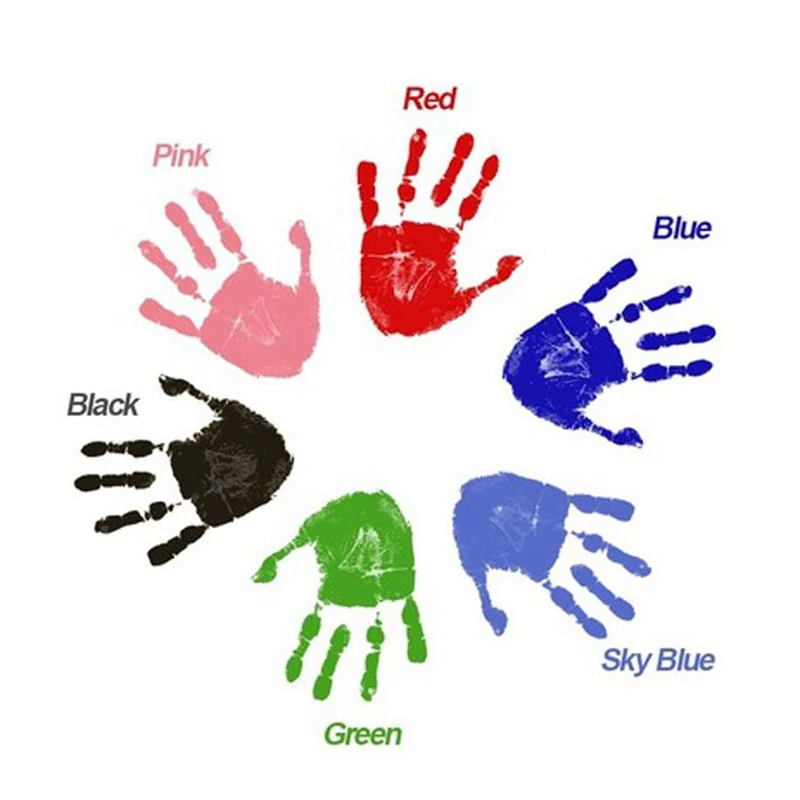 2 ชิ้น/เซ็ตทารกแรกเกิด DIY Hand Footprint ชุดหมึก Pads กรอบรูป Handprint เด็กวัยหัดเดินของที่ระลึกอุปกรณ์เสริมปลอดภัยของขวัญอาบน้ําเด็ก