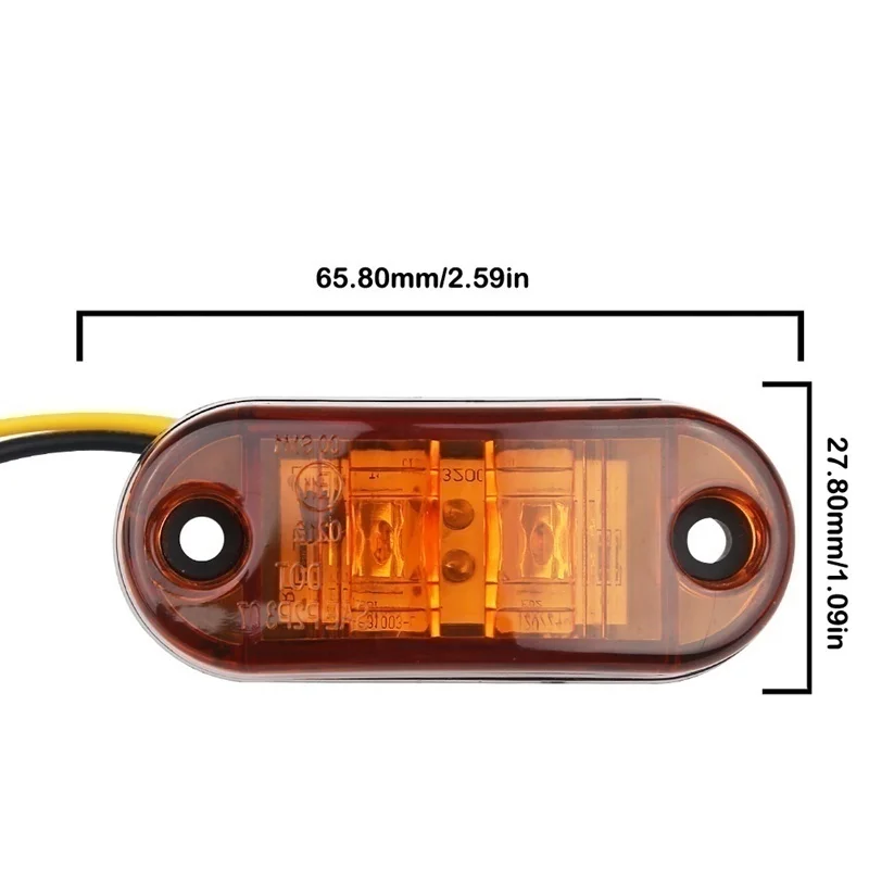20/10PCS 4 LED 12 V-24 V Side MARKER ไฟรูปไข่ด้านหน้าด้านหลัง Clearance INDICATOR โคมไฟรถบรรทุกอุปกรณ์เสริมสําหรับรถพ่วง BUS Van caravan