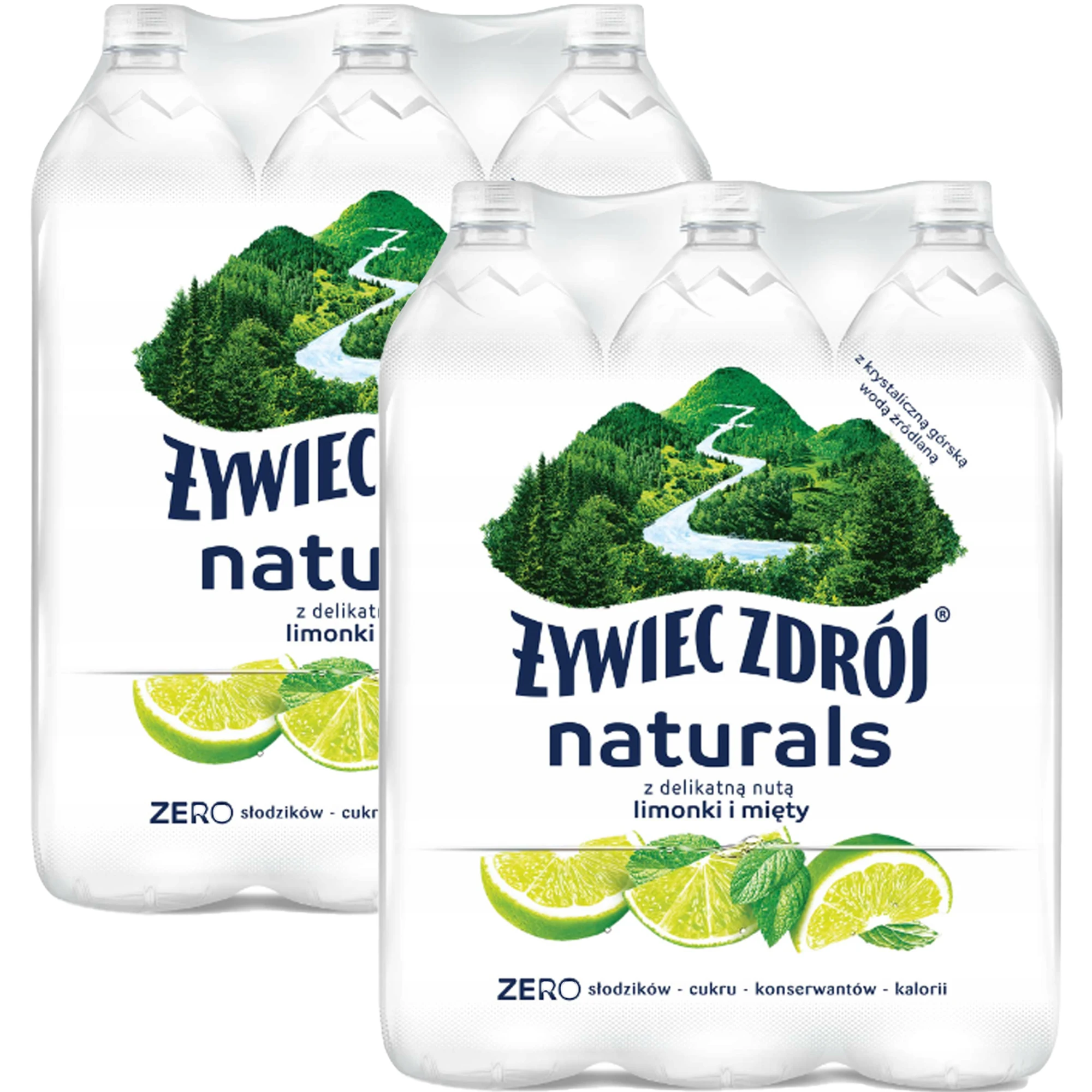 Żywiec Zdrój Naturals Napój niegazowany z delikatną nutą limonki i mięty 1,2 l x 12 sztuk