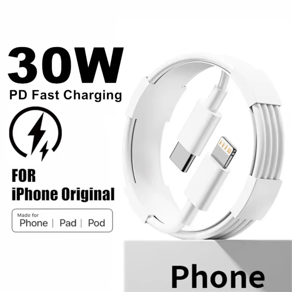 Cavo di ricarica rapida PD da 30 W per iPhone 17 16 15 14 13 12 mini 11 Pro XS Max XR X 8 7 Plus SE Cavo 1 m 1,5 m 2 m 3 m