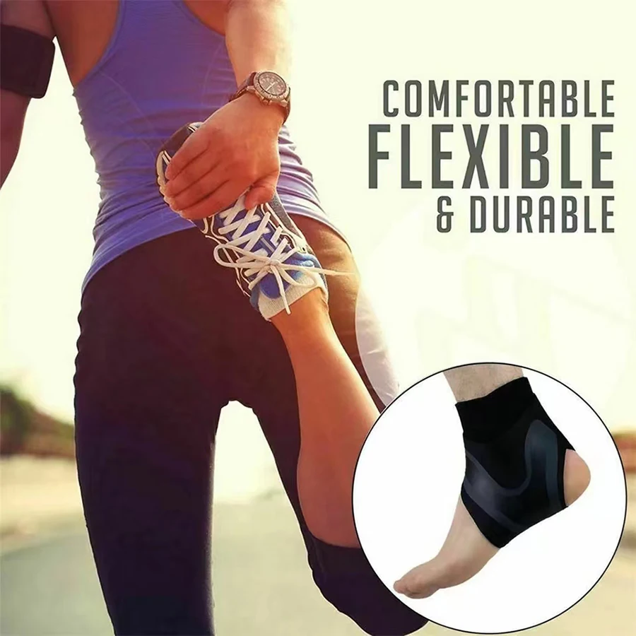 1 pezzo di supporto per tutore per caviglia, manica di compressione, fasciatura elastica per il piede, avvolgimento protettivo, calzini sportivi