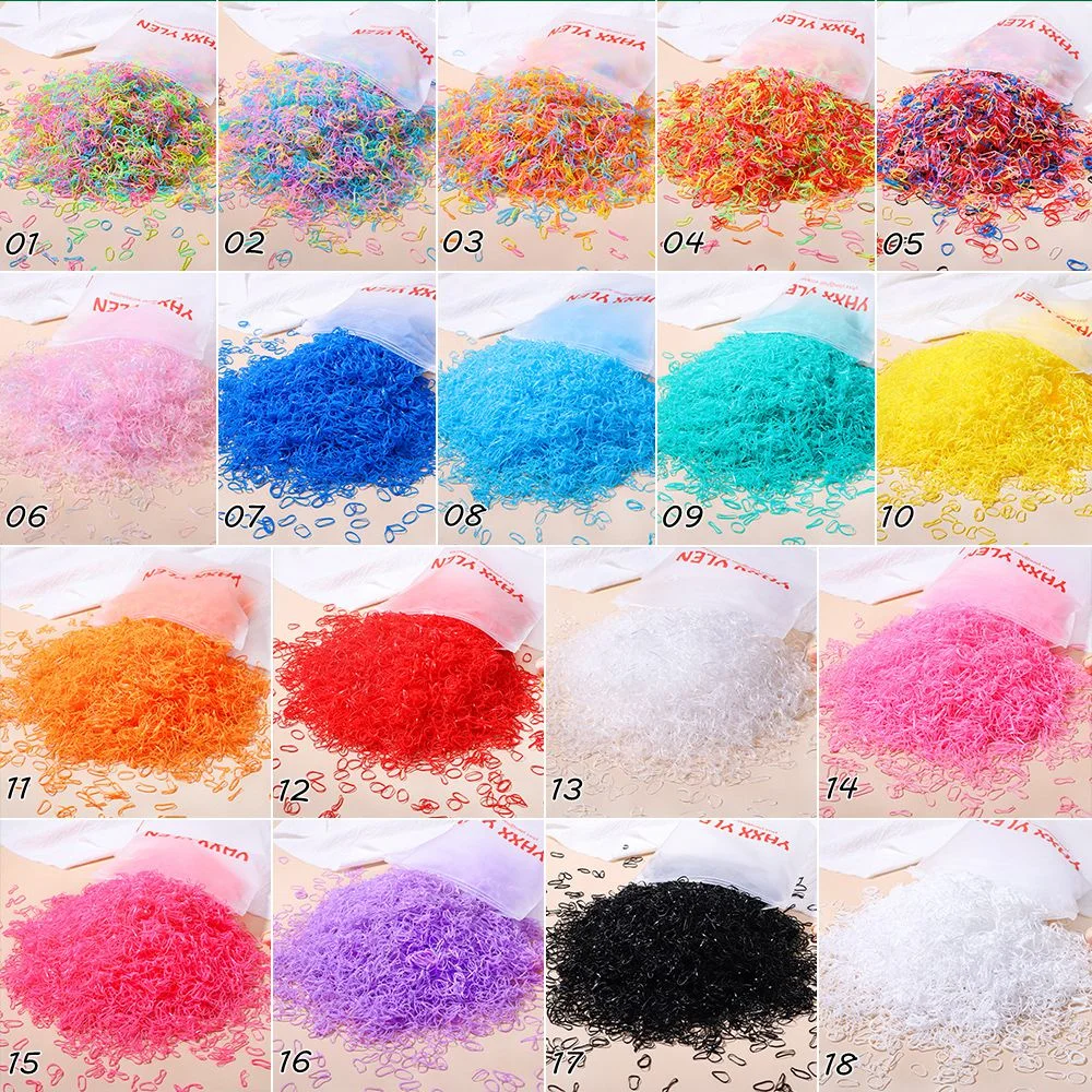 500 unids/set niñas colorido elástico desechable banda de goma suave lazo para el cabello diadema niños Cola de Caballo soporte bandas accesorios para niños
