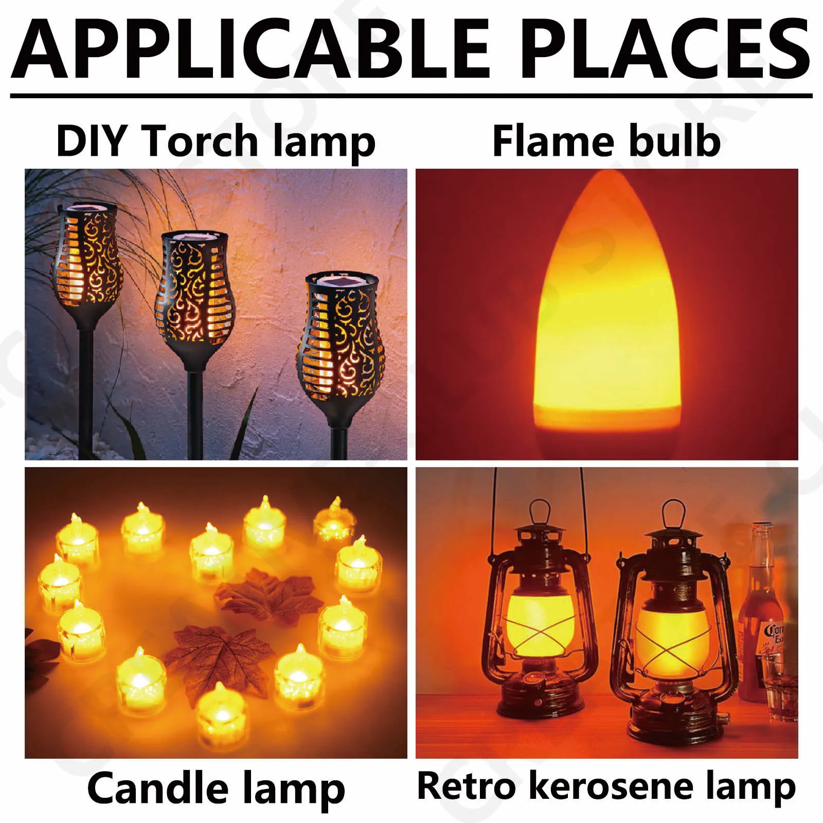 LED COB Flashlight Candles DC3V-5V LED Filament With Flickering Flame Welding With Strip Line Decoration Light Bulb Accessories