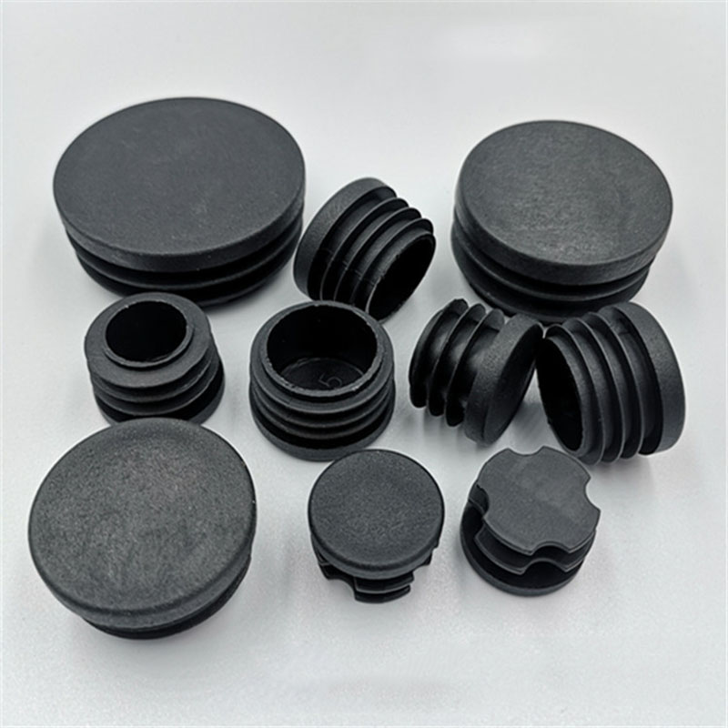 Round Plastic Blanking End Cap Black Tube Pipe Inserts Plug Chair Table Feet Cap Tube Pipe Insert Plug Decorative Dust Cover
