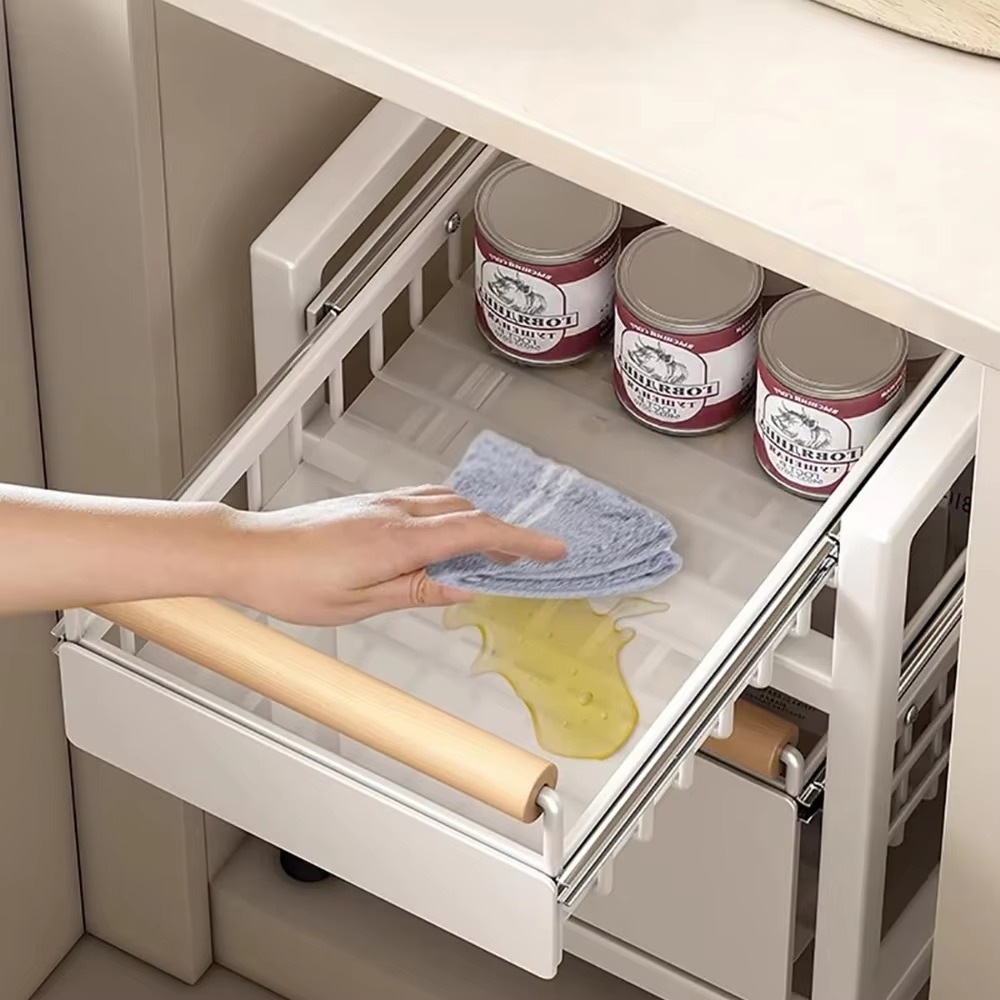 Kitchen Storage Racks Bathroom Layered Storage Cabinet Under Sink Organizer Sliding Pull-Out Drawer Shelf Bathroom Layered Rack