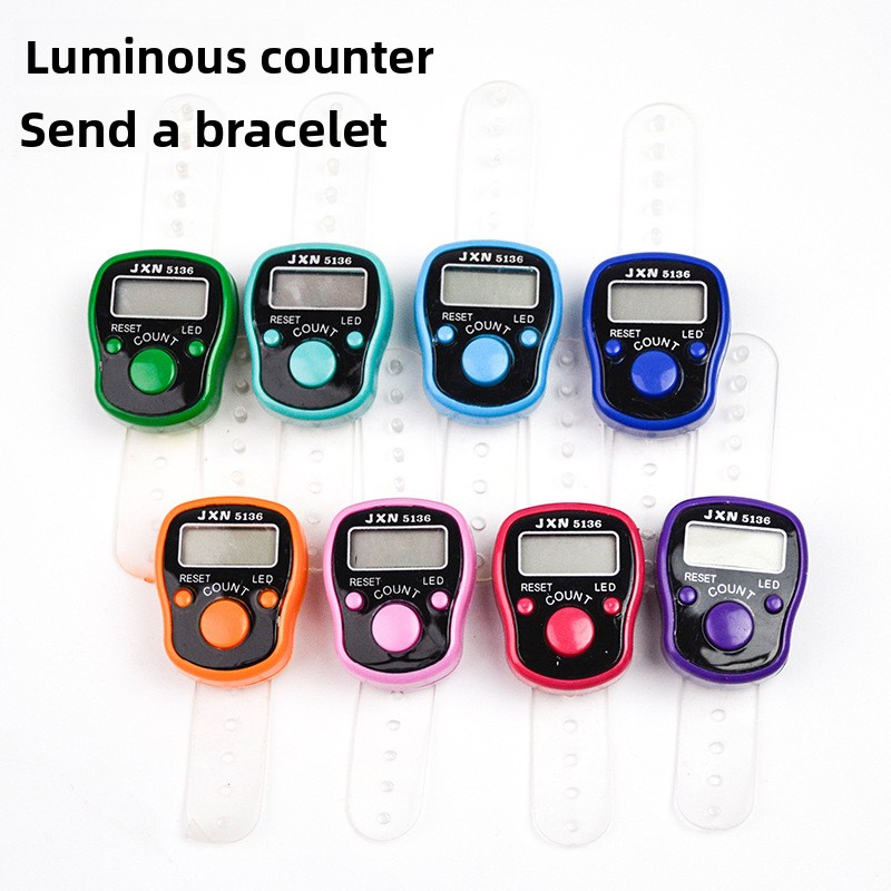 Vingerteller Ringteller Elektronische teller Visuele telknop Mini Handheld Counter Device Tracker Keeper