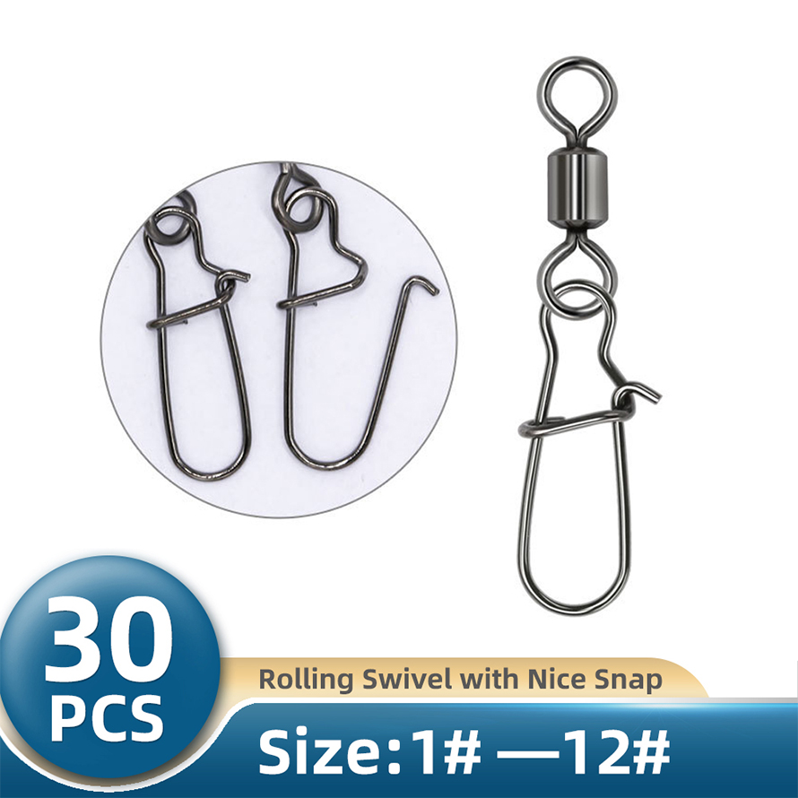 TIANNSII 30 Chiếc 1 #-12 # Thép Không Gỉ Câu Cá Cổng Kết Nối Pin Mang Cán Xoay Chụp Chân Câu Cá phụ Kiện