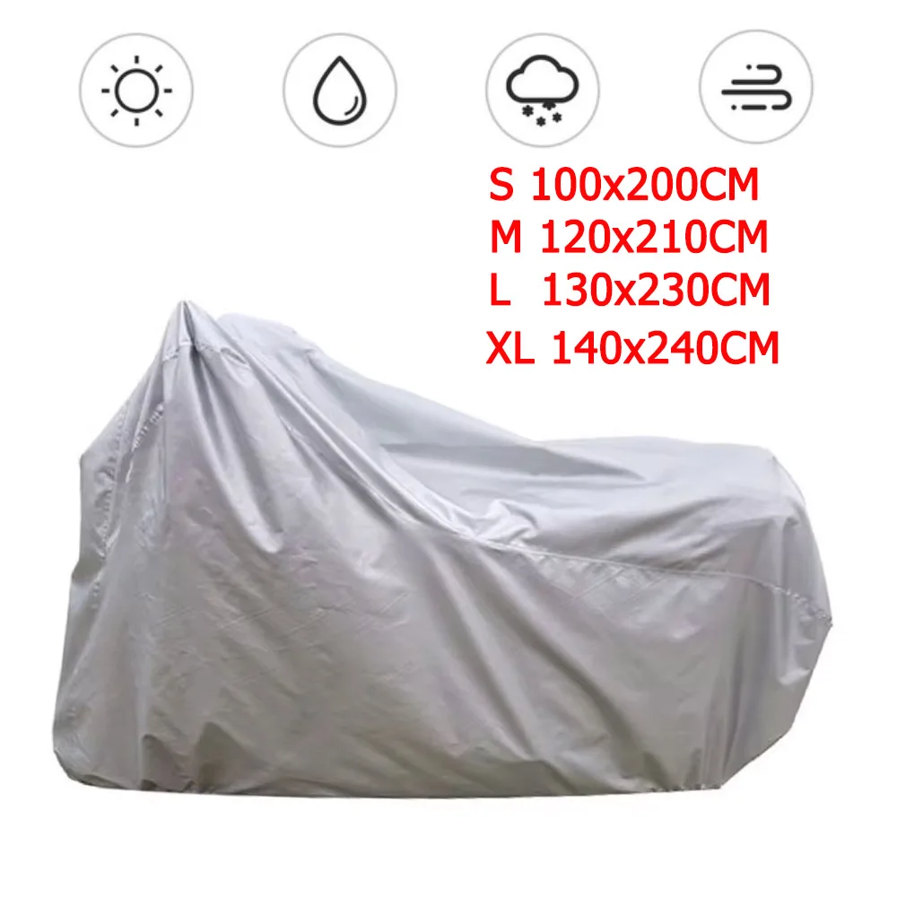 Cubierta impermeable para motocicleta PEVA, protector solar de una sola capa a prueba de lluvia, cubierta para bicicleta, protección contra la lluvia para vehículo eléctrico