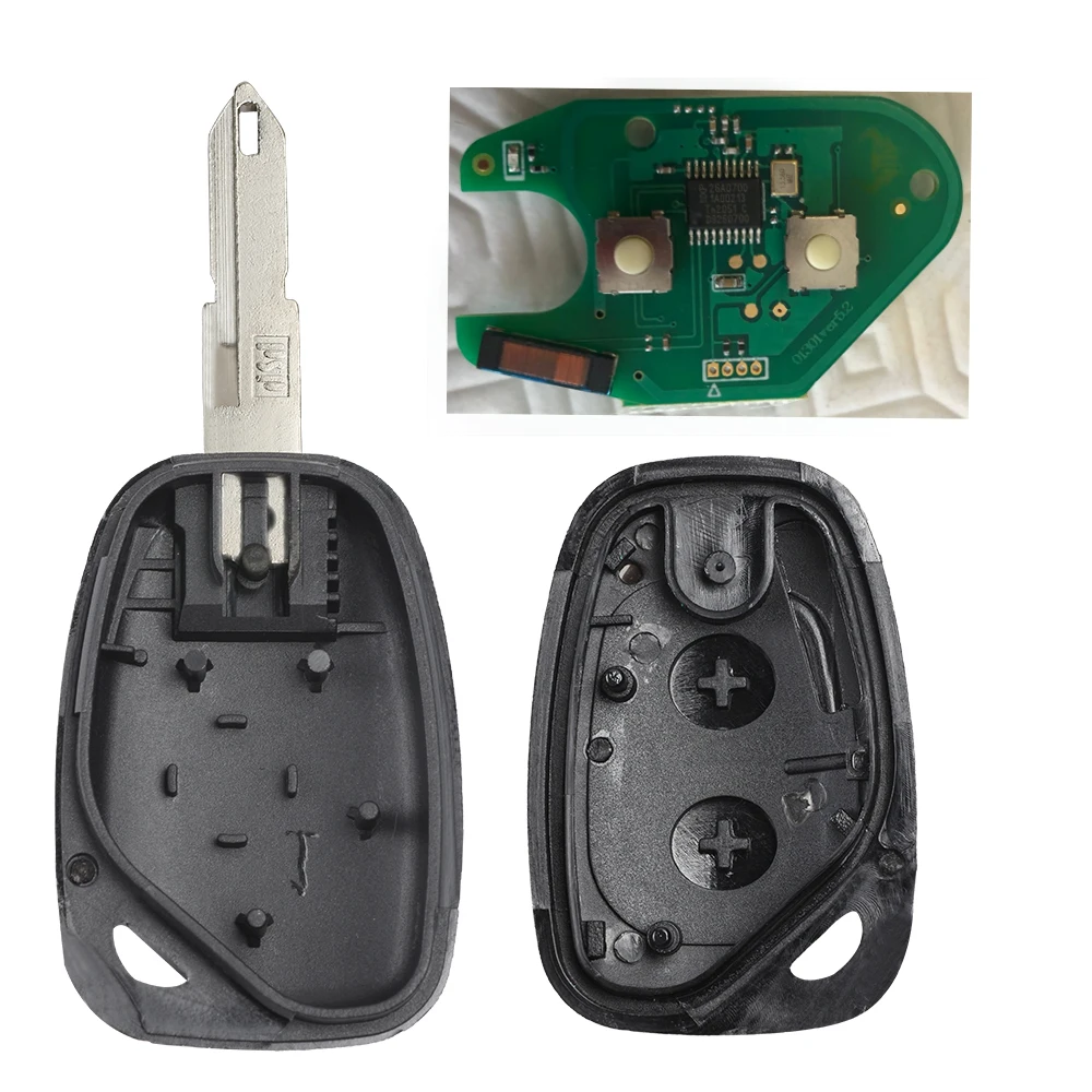 KEYECU 433MHz PCF7946 - ID46 Chip 2 Button Car Remote Key Fob for Renault Traffic Master Vivaro Movano Kangoo 2003-2013