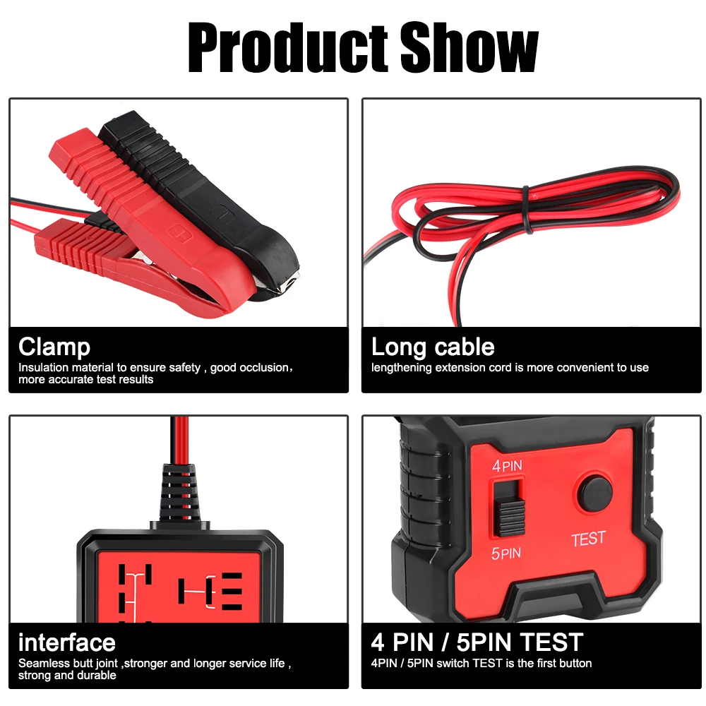 Universal 12V เครื่องทดสอบรีเลย์รถอิเล็กทรอนิกส์ยานยนต์เครื่องทดสอบรีเลย์สําหรับ Auto แบตเตอรี่ Checker เครื่องกําเนิดไฟฟ้ากระแสสลับเครื่องวิเคราะห์เครื่องมือวินิจฉัย